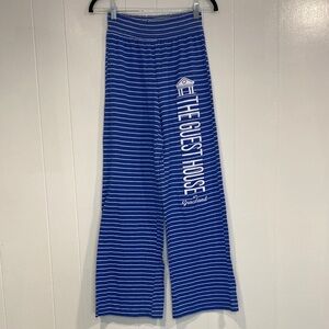 Elvis Presley Graceland Striped Pajama Pants Blue Cotton Size S